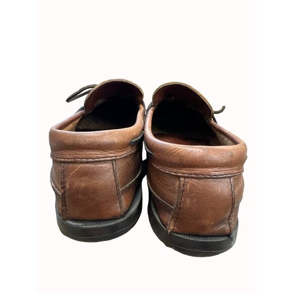 Minnetonka men’s brown leather moccasin shoes 9 SKU 6272
